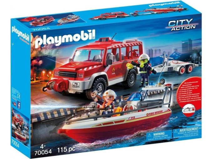 PLAYMOBIL® 70054 Hasičské auto s hasičským člunem