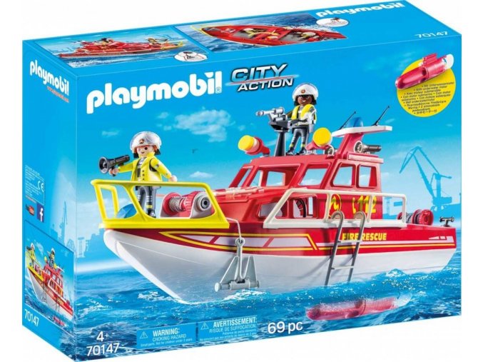 PLAYMOBIL® 70147 Záchranný hasičský člun s motorem