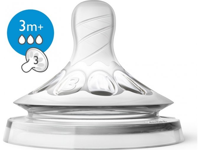 Philips AVENT Dudlík NATURAL 3 střední průtok, 2 ks