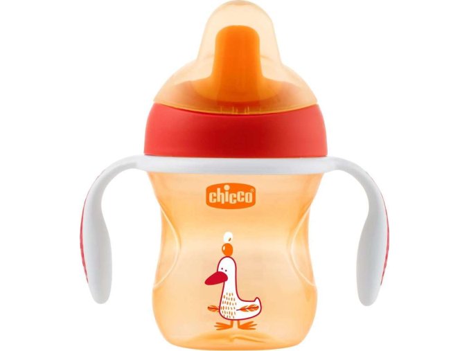 Chicco Hrneček Chicco Trénujeme s držadly 200 ml, oranžový 6m+