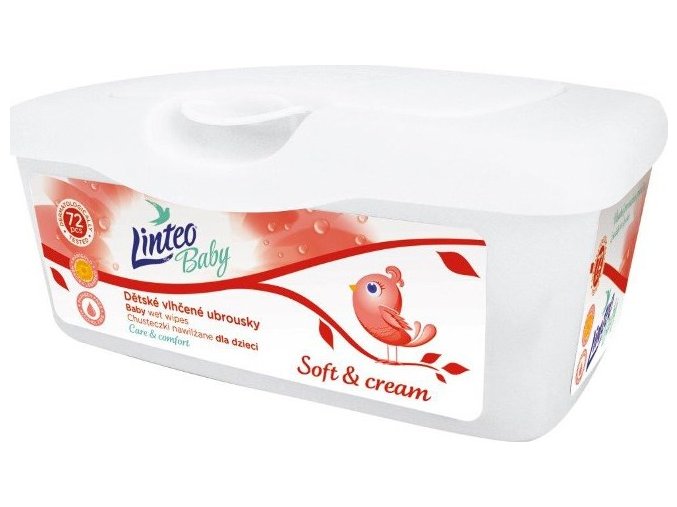 Vlhčené ubrousky Linteo Baby 72 ks Soft and cream BOX