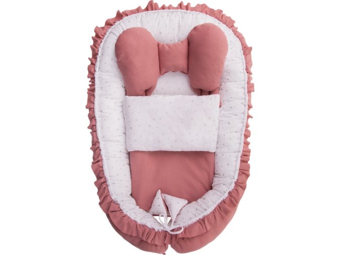 Hnízdečko s peřinkou pro miminko Belisima Angel Baby růžové