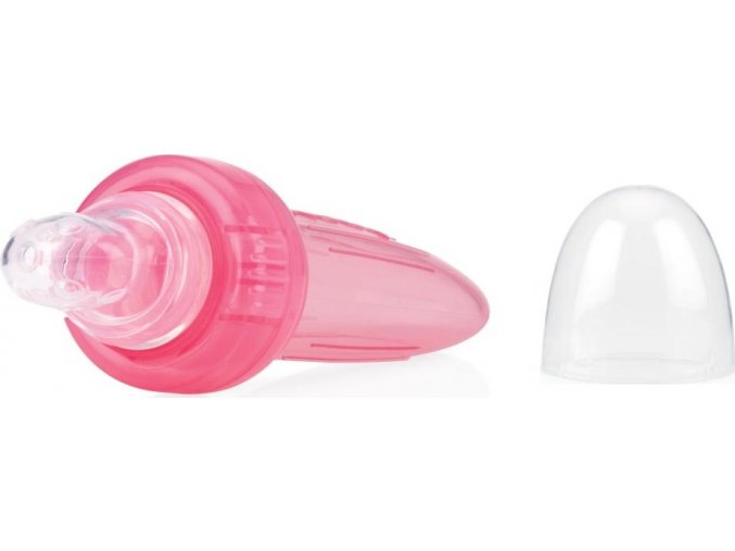 Nuby Krmítko silikonové Easy squeezy feeder 6m+, růžová