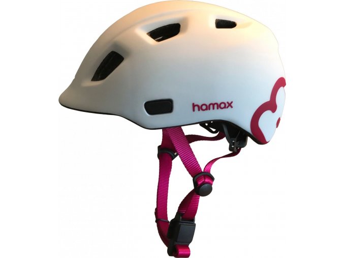 Hamax Cyklohelma Thundercap bílá / růžové pásky 52-57