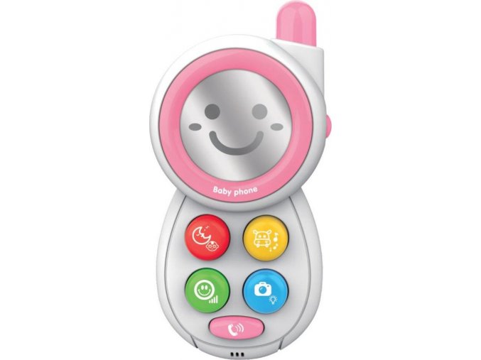 Dětská hračka se zvukem Baby Mix Telefónek pink