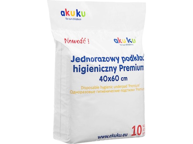 Jednorázové hygienické podložky Akuku PREMIUM 40x60cm 10 ks