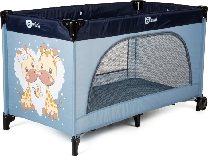 Gmini Postýlka cestovní Nyja Giraffe Blue Gmini