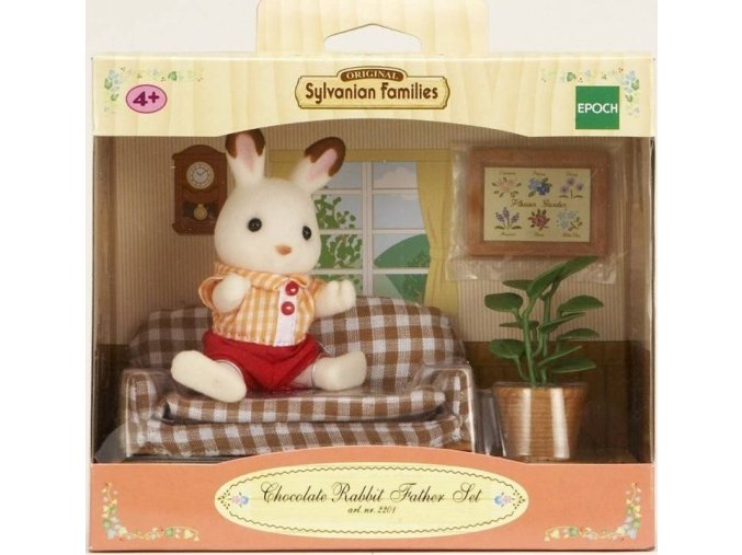 Sylvanian Families 5013 Nábytek čokoládových králíků - taťka na pohovce