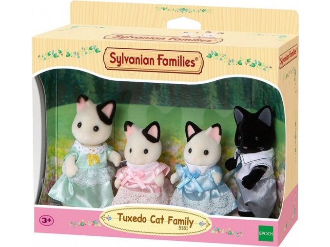 Sylvanian Families 5181 Rodina koček s černým kocourem