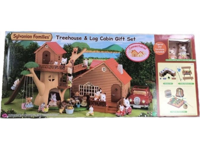 Sylvanian Families 5243 Dárkový set - Dům na stromě, odpočinkový srub + bonus