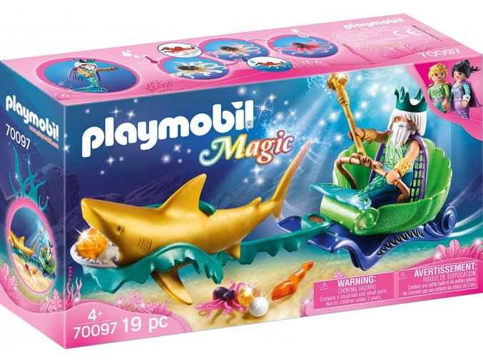 PLAYMOBIL 70097 morsky kral se zralocim kocarem 1