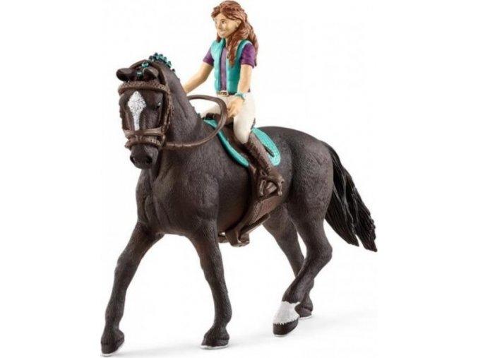 Schleich 42413 Hnědovláska Lisa na hanoverském valachu