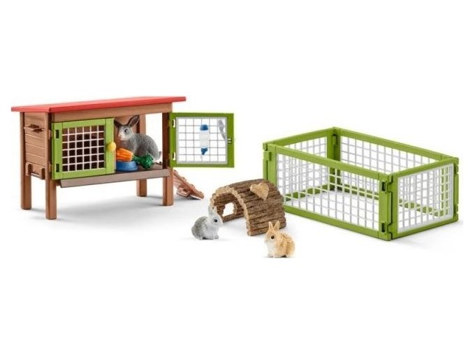 Schleich 42420 Set králíkárna se zvířátky a příslušenstvím