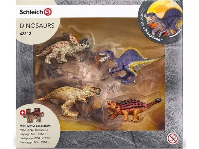 Schleich 42212 Hrací set Mini dinosauři Set 1 + puzzle 24 dílků
