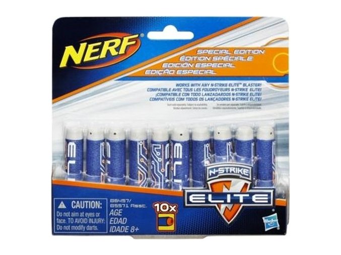 NERF Elite náhradní šipky 10ks, speciální edice modré