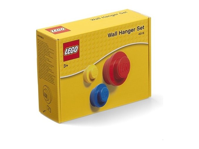 LEGO Věšák na zeď, 3 ks - žlutá, modrá, červená