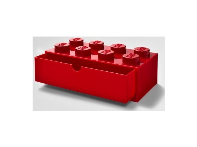 LEGO Stolní box 8 se zásuvkou červený