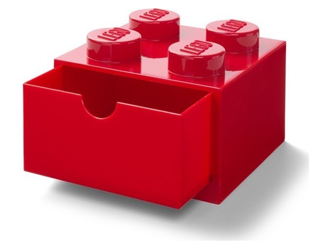 LEGO Stolní box 4 se zásuvkou červený