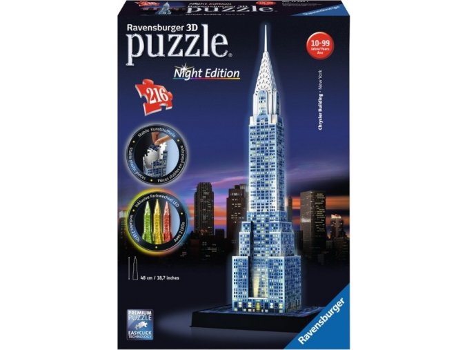 3D Puzzle Chrysler building Noční Edice 216 dílků