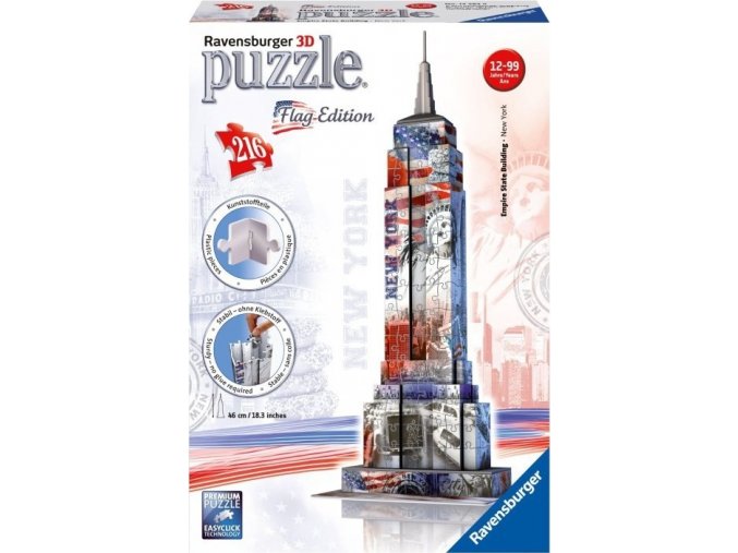 Puzzle 3D Empire State Building vlajková edice 216 dílků