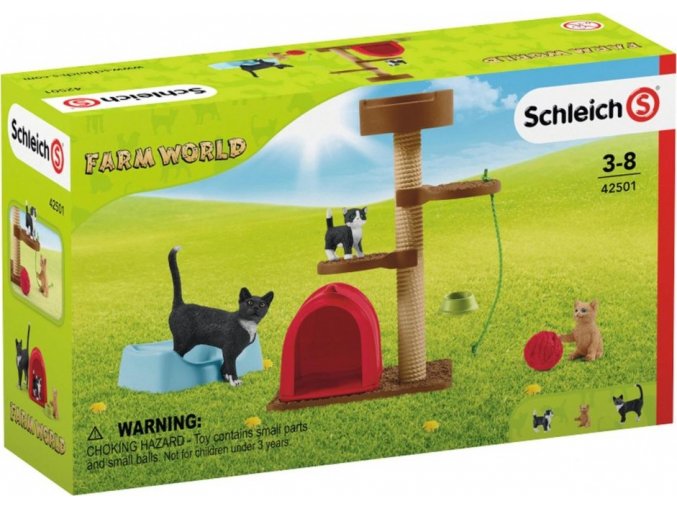 Schleich 42501 Škrábací kočičí strom s koťaty