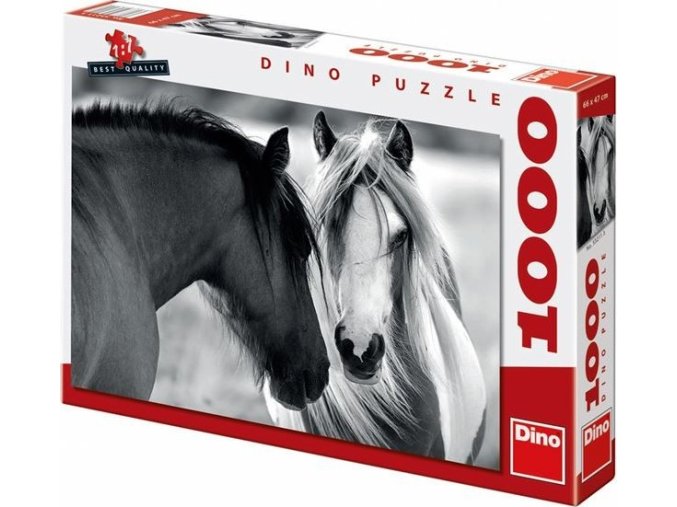 Puzzle Černobílí koně 1000 dílků