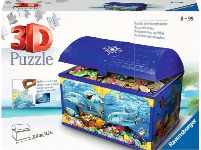 Puzzle 3D Truhla Podvodní svět 216 dílků