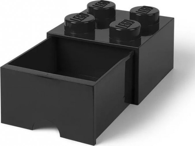 LEGO Stolní box 4 se zásuvkou černý