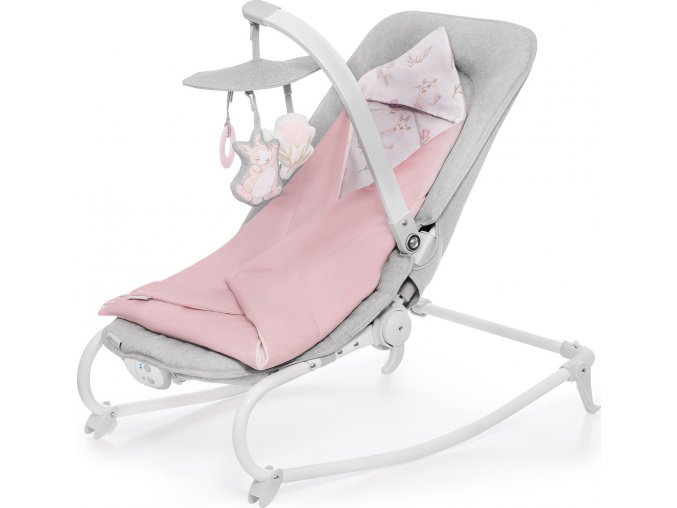 Kinderkraft Houpátko vibrující s melodií Felio Peony Rose 0m+, do 18kg, Kinderkraft 2020