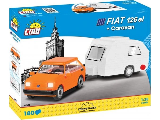 Cobi 24591 Youngtimer – Polský Fiat 126p s karavanem