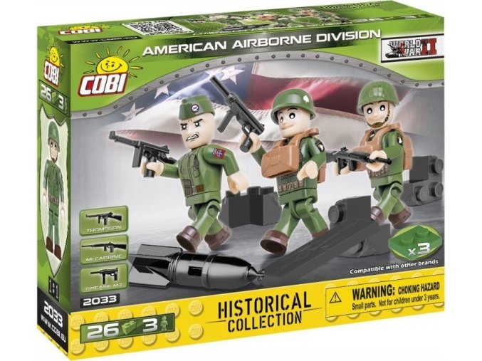 Cobi 2033 SMALL ARMY – 3 figurky s doplňky Americká výsadková divize