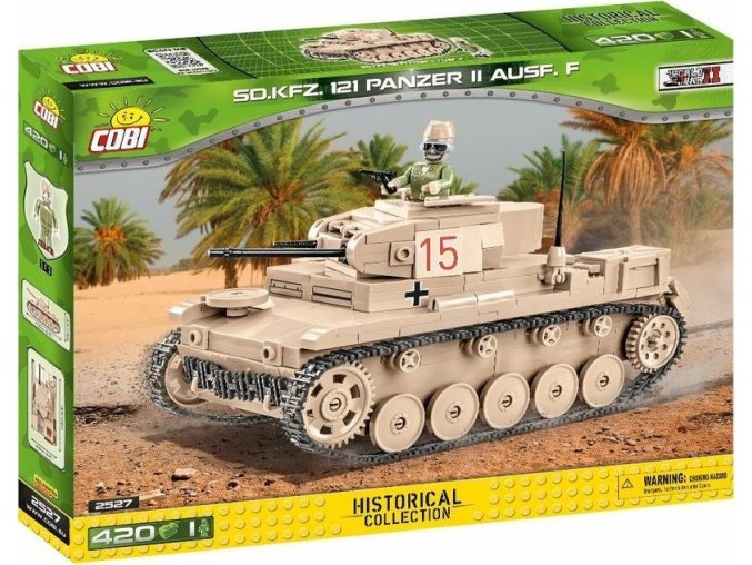 Cobi 2527 SMALL ARMY – II WW Lehký tank Sd.Kfz. 121 Panzer II Ausf. F