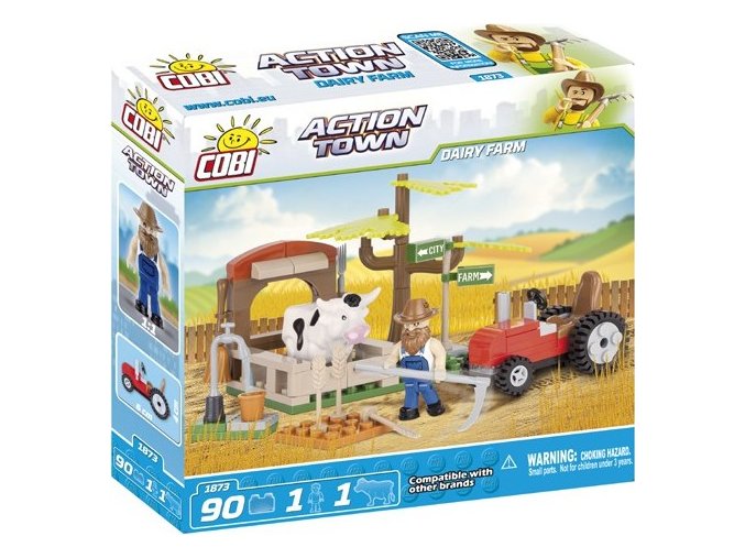 ACTION TOWN Farma traktor a kráva 90 k, 2 f