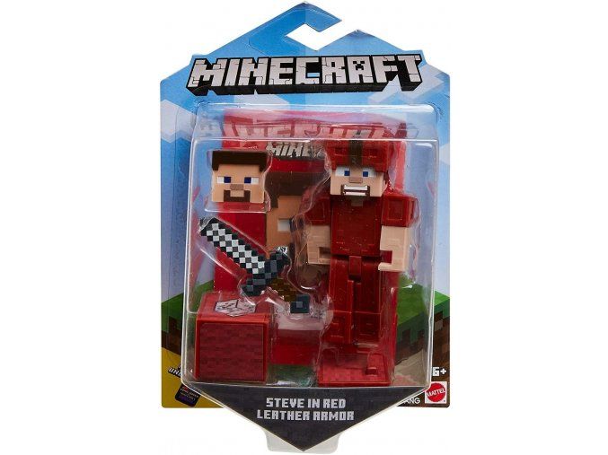 Minecraft Earth figurka Steve in red leather armor 1