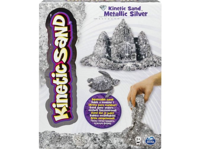 Kinetic Sand Kinetický písek metalický stříbrný 454g