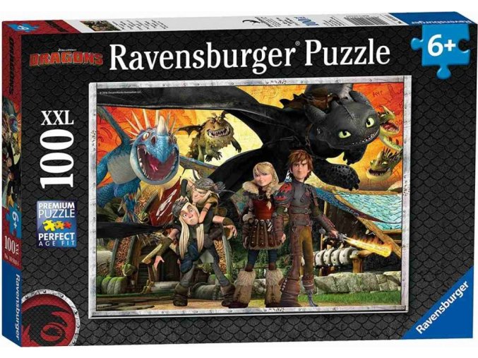 Ravensburger 10918 Puzzle Jak vycvičit Draka - Dračí přátelé XXL 100 dílků