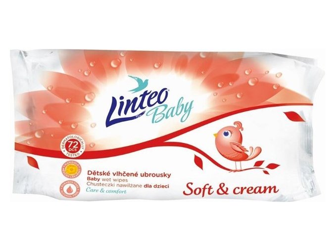 Vlhčené ubrousky Linteo Baby 72 ks Soft and cream