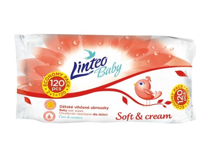 Vlhčené ubrousky Linteo Baby 120 ks Soft and cream