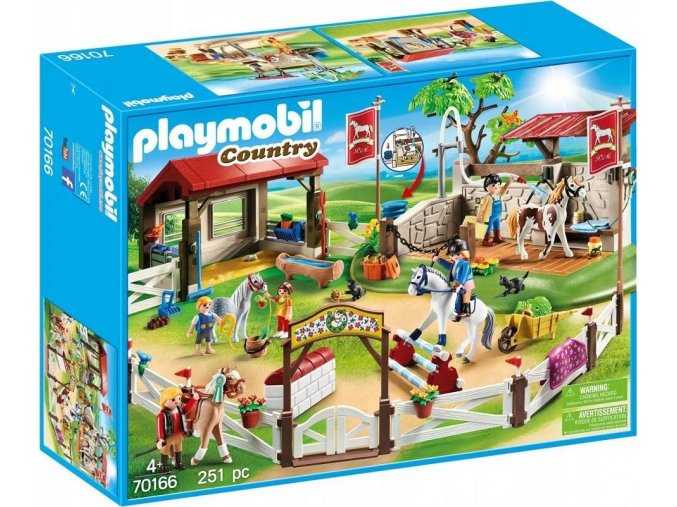 PLAYMOBIL 70166 Velký parkur pro koně s mycím koutem