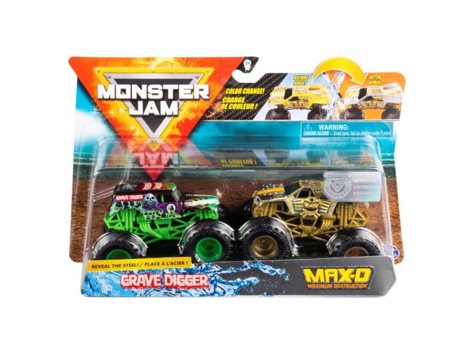 Spin Master Monster Jam sberatelska auta dvojbaleni Grave Digger Max D Maximum Destruction 1