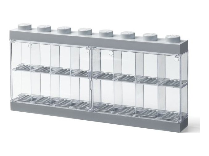 LEGO vitrínka na 16 minifigurek šedá