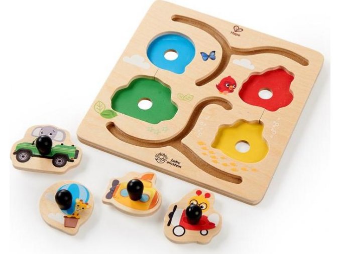 Baby Einstein Hračka dřevěná puzzle Paths to Adventure HAPE 12m+