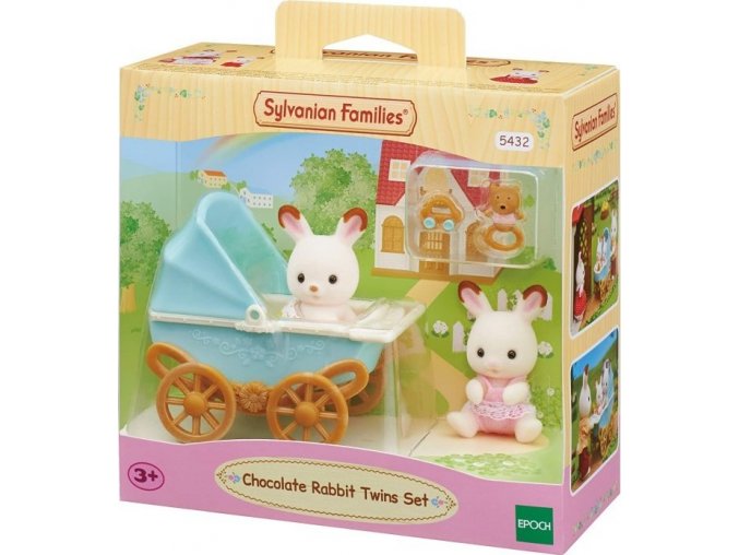 Sylvanian Families 5432 Dvojčátka čokoládových králíků v kočárku