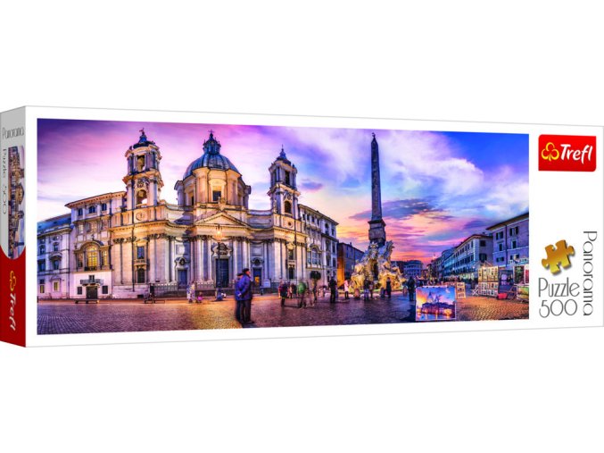 Puzzle panoramatické Piazza Navona, Řím 500 dílků