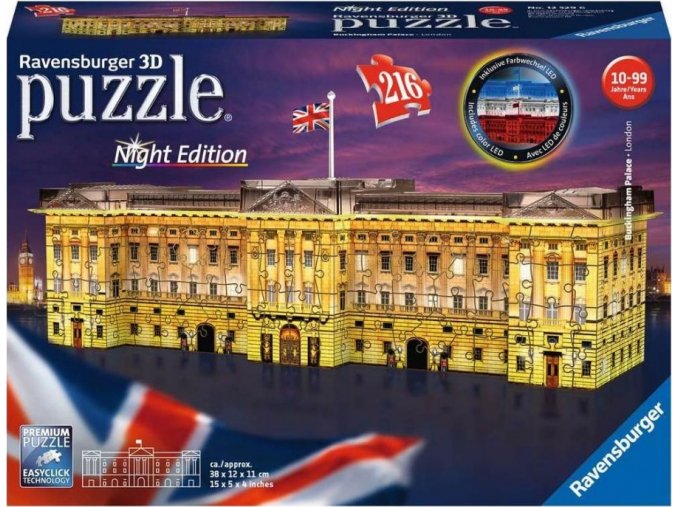 Puzzle 3D  Buckinghamský palác noční edice 216 dílků