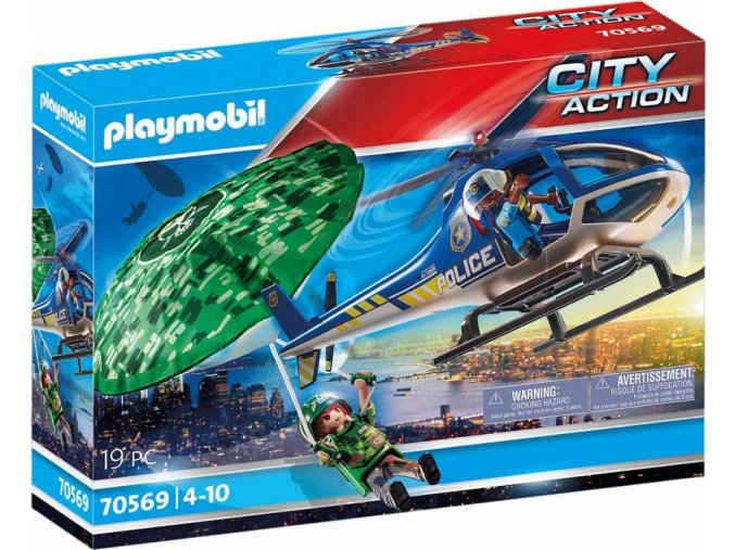 PLAYMOBIL 70569 Policejní vrtulník: Pronásledování na padáku