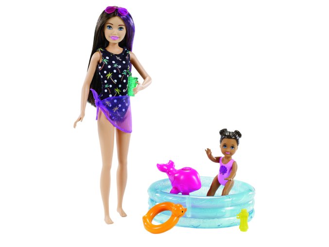 Barbie chůva herní set s bazénkem