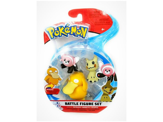 Pokemon Set bojovych figurek Psyduck Mimikyu Stufful