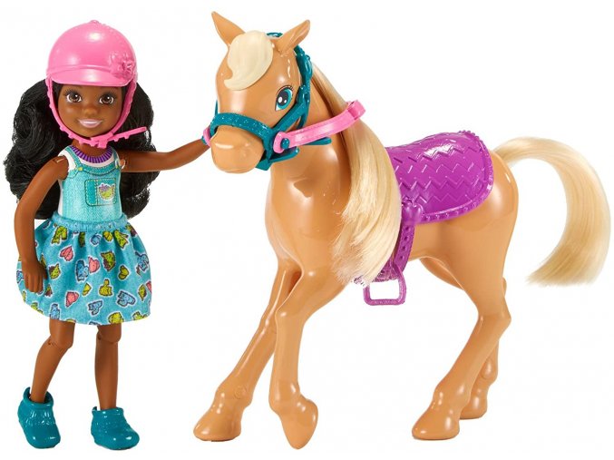 Barbie Chelsea panenka cerne vlasy s ponikem