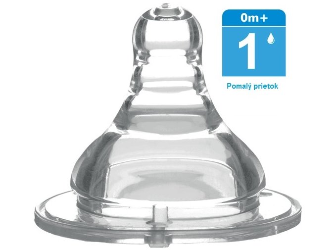 Dudlík široké hrdlo silikon, pomalý průtok, 0m+